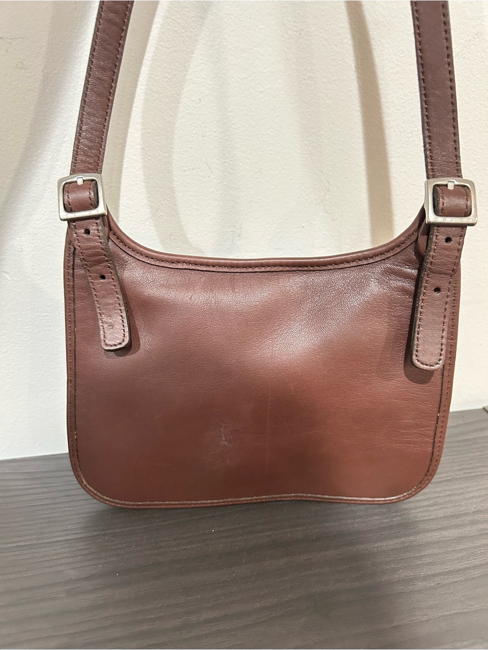 Coach Vintage Slim Hippie Crossbody - British Tan Leather EUC